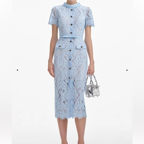 Self-Portrait Dresses & Skirts - Self-Portrait Light Blue Lace Midi Dress size 8